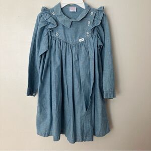 Vintage 80s/90s 6X Baby Guess Chambray Dress USA made